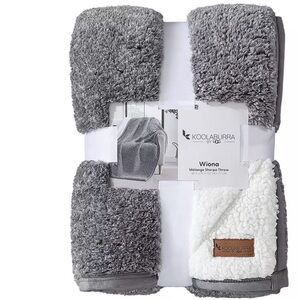 Koolaburra by UGG Wiona Melange Sherpa Throw NWT Stone Gray